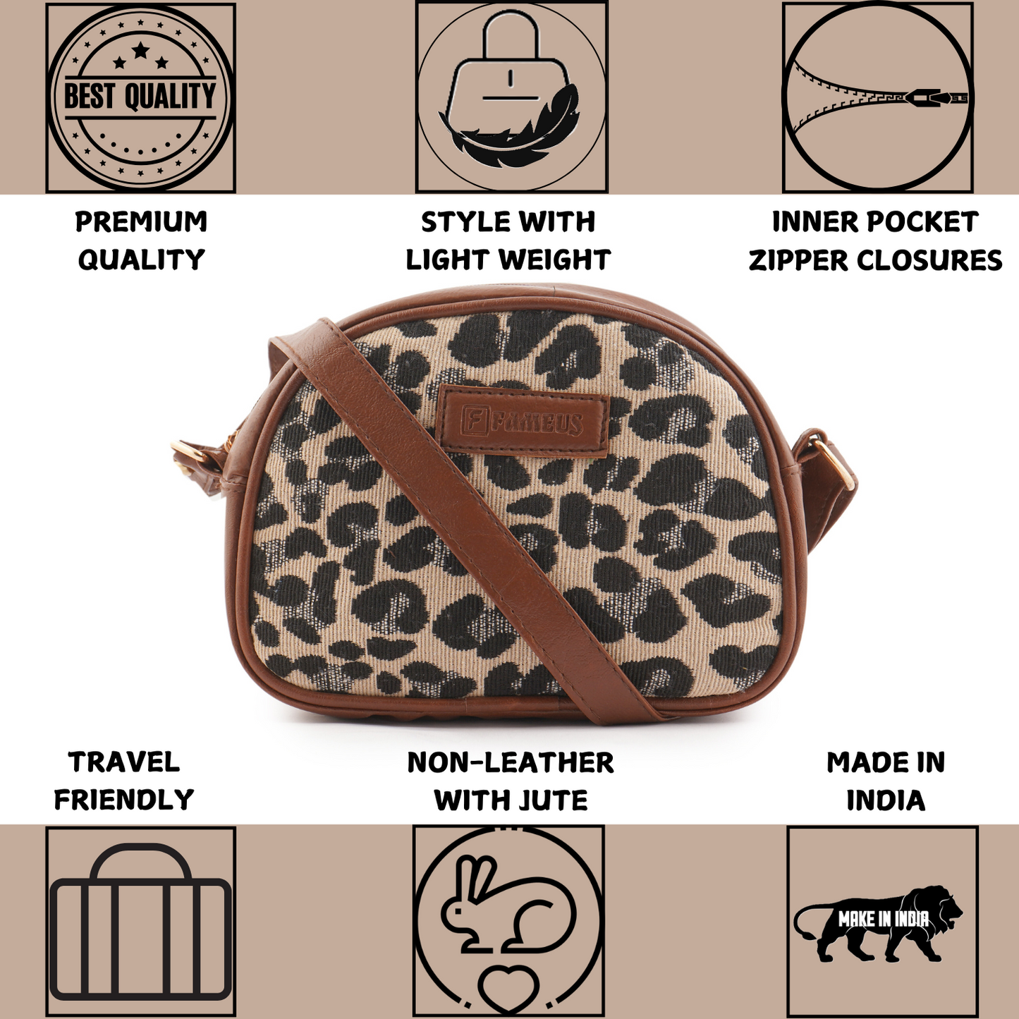 LEOPARD PRINT- JUTE SIDE SLING