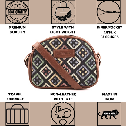 DICE PRINT- JUTE SIDE SLING