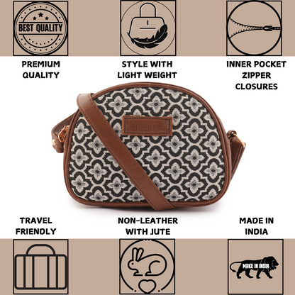 FLOWER PRINT- JUTE SIDE SLING